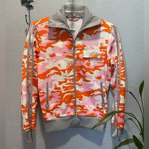 Adidas x Missy Elliot Pink, White & Orange Camouflage Track Jacket